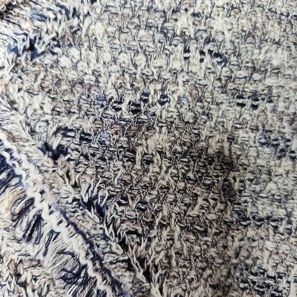 Lucky Brand Womens Side Zip Tweed Blazer Jacket Knitted Hi Low Blue Medium - Picture 12 of 14